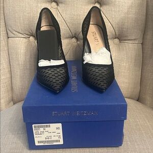 Stuart Weitzman Black Mesh Heels